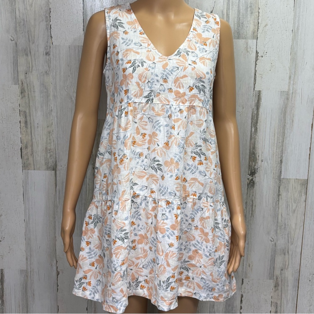 Joie Tiered Floral Print Linen Mini Dress